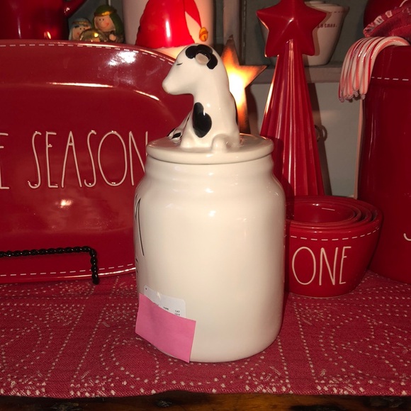 Rae Dunn FARM LIFE Baby Canister with Cow Topper - Picture 3 of 8